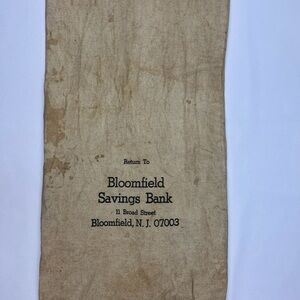 Vintage 1950-60s Canvas Bank Money Deposit Bag Coin Sack Movie Film Prop & Decor